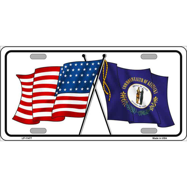 Kentucky Crossed US Flag Wholesale License Plate