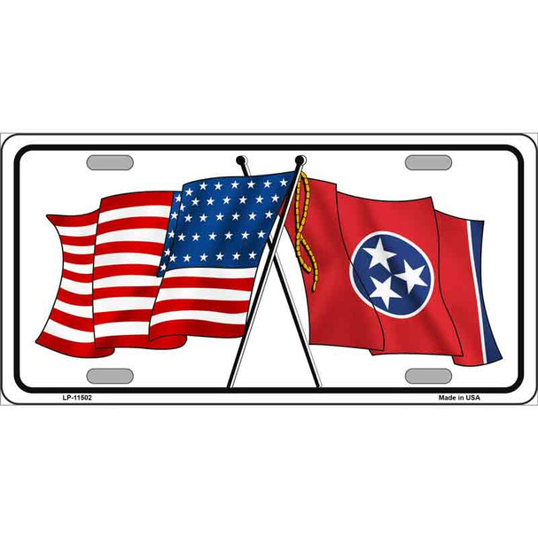 Tennessee Crossed US Flag Wholesale License Plate