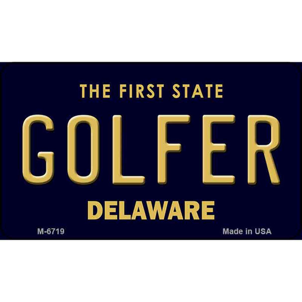 Golfer Delaware State License Plate Wholesale Magnet M-6719