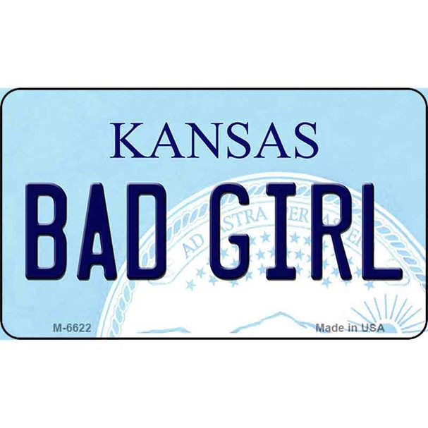 Bad Girl Kansas State License Plate Novelty Wholesale Magnet M-6622