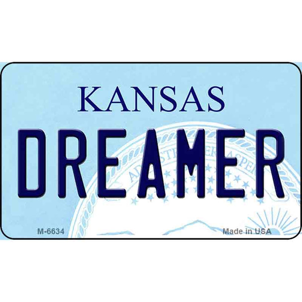 Dreamer Kansas State License Plate Novelty Wholesale Magnet M-6634