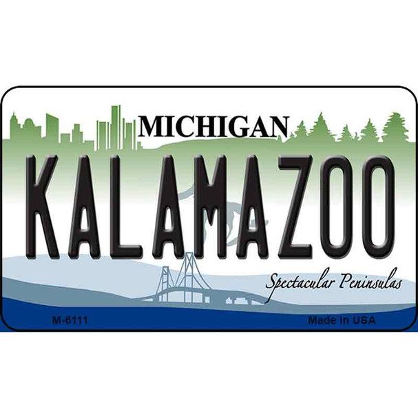 Kalamazoo Michigan State License Plate Novelty Wholesale Magnet M-6111