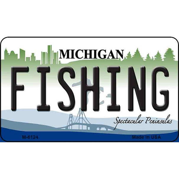 Fishing Michigan State License Plate Novelty Wholesale Magnet M-6124