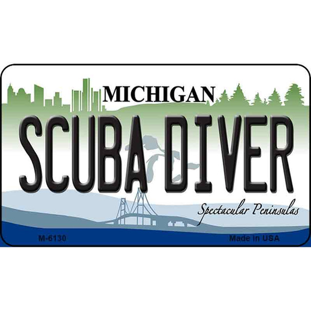 Scuba Diver Michigan State License Plate Novelty Wholesale Magnet M-6130