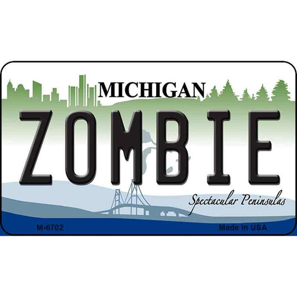 Zombie Michigan State License Plate Novelty Wholesale Magnet M-6702