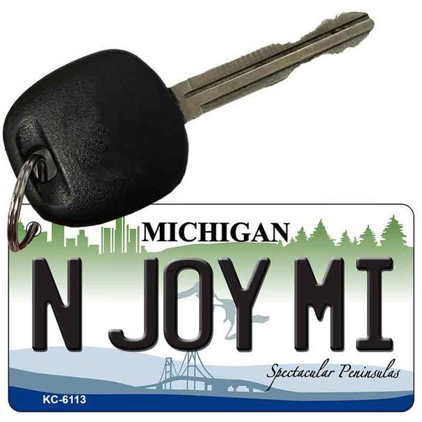N Joy MI Michigan State License Plate Novelty Wholesale Key Chain