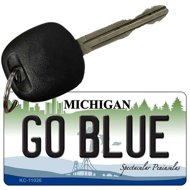 Go Blue Michigan State License Plate Novelty Wholesale Key Chain