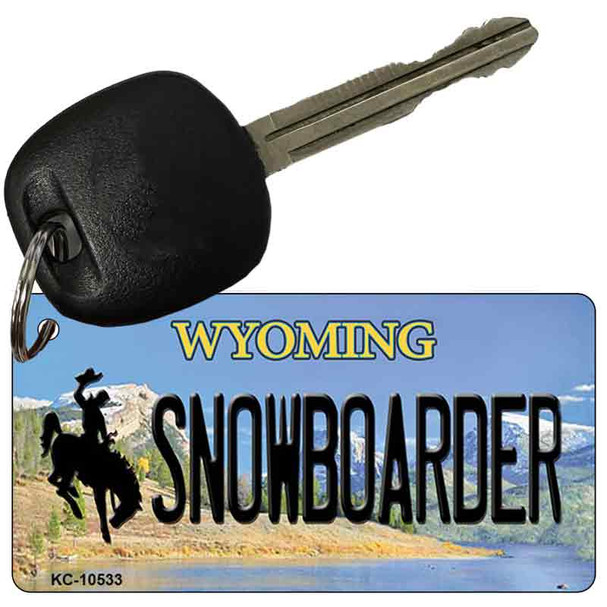 Snowboarder Wyoming State License Plate Wholesale Key Chain