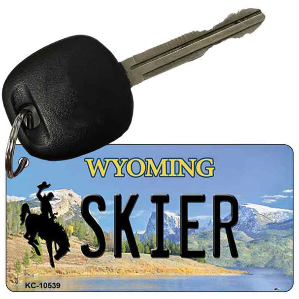 Skier Wyoming State License Plate Wholesale Key Chain