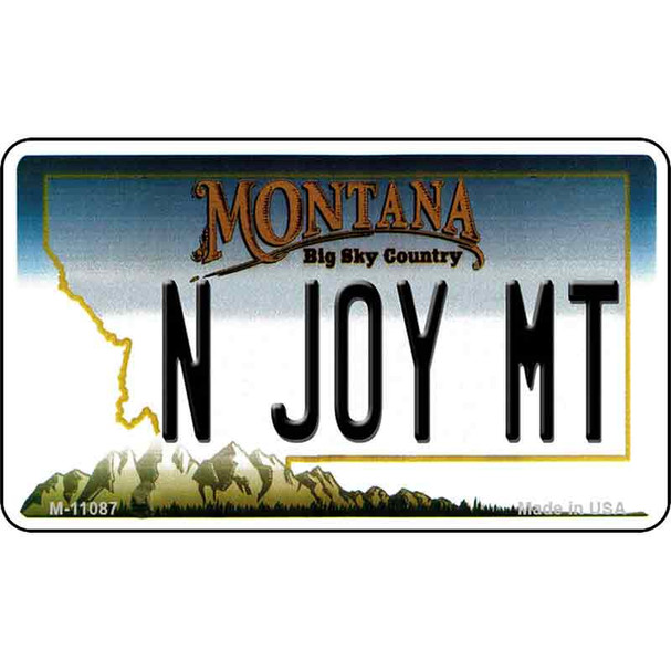 N Joy MT Montana State License Plate Novelty Wholesale Magnet M-11087