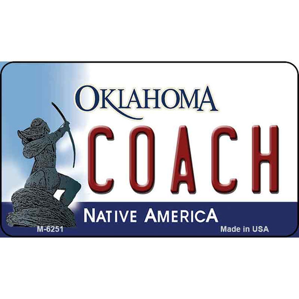 Coach Oklahoma State License Plate Novelty Wholesale Magnet M-6251