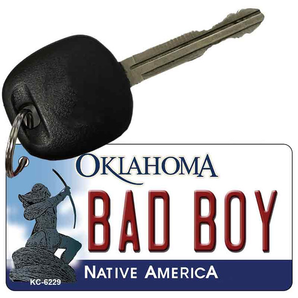 Bad Boy Oklahoma State License Plate Novelty Wholesale Key Chain