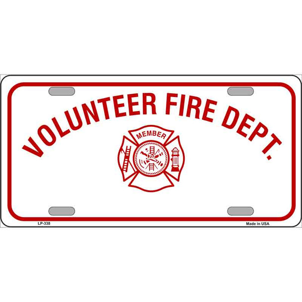 Volunteer Fire Department Wholesale Metal Novelty License Plate