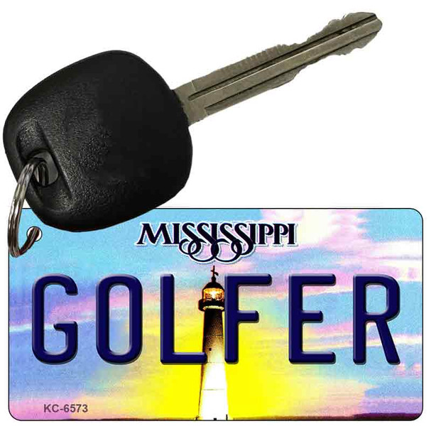 Golfer Mississippi State License Plate Wholesale Key Chain