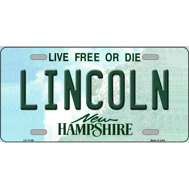 Lincoln New Hampshire State Wholesale License Plate