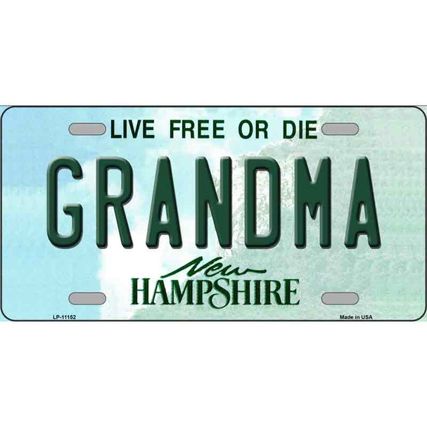 Grandma New Hampshire State Wholesale License Plate