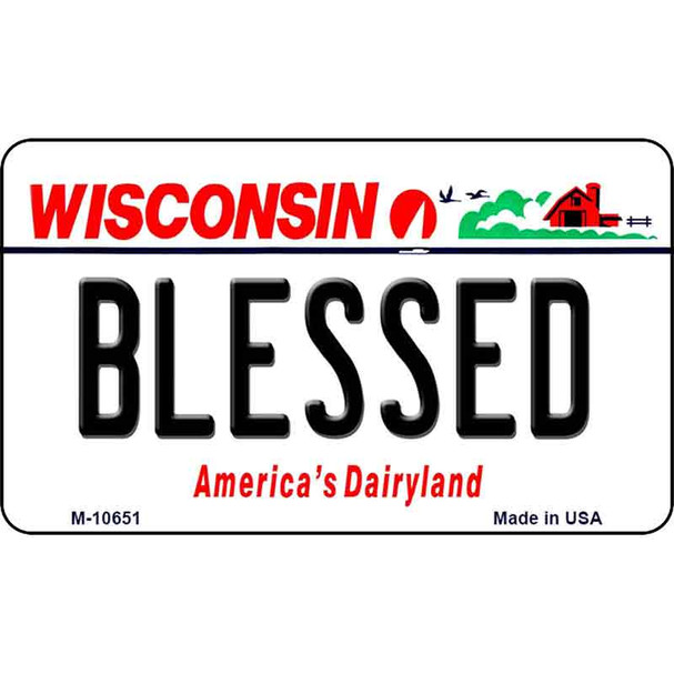 Blessed Wisconsin State License Plate Novelty Wholesale Magnet M-10651