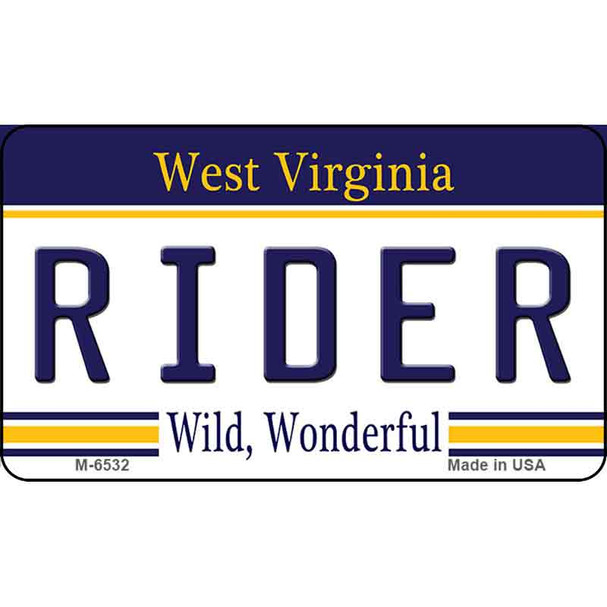 Rider West Virginia State License Plate Wholesale Magnet M-6532