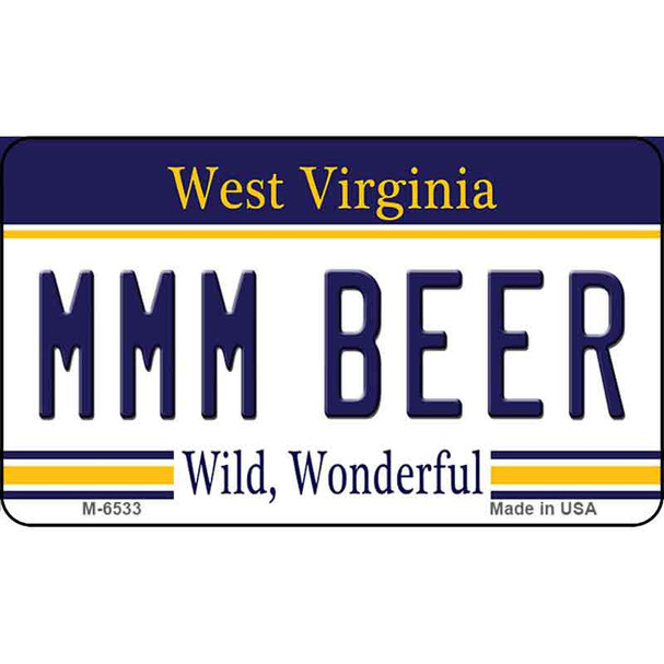 MMM Beer West Virginia State License Plate Wholesale Magnet M-6533