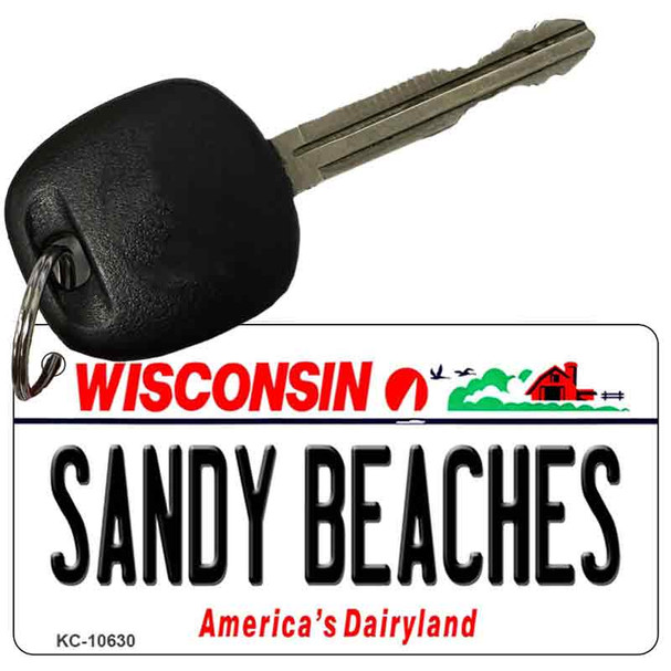Sandy Beaches Wisconsin License Plate Novelty Wholesale Key Chain