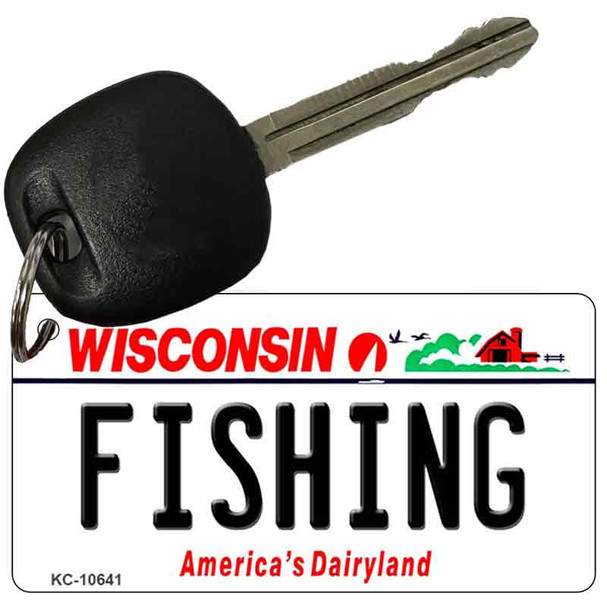 Fishing Wisconsin License Plate Novelty Wholesale Key Chain