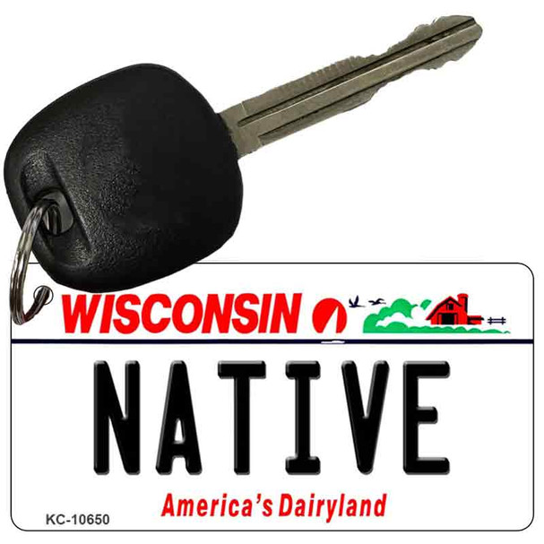 Native Wisconsin License Plate Novelty Wholesale Key Chain
