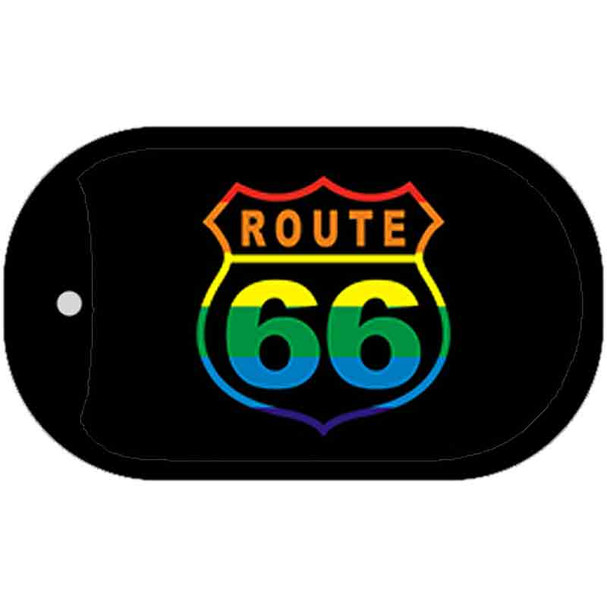 Route 66 Rainbow Flag Novelty Wholesale Dog Tag Necklace