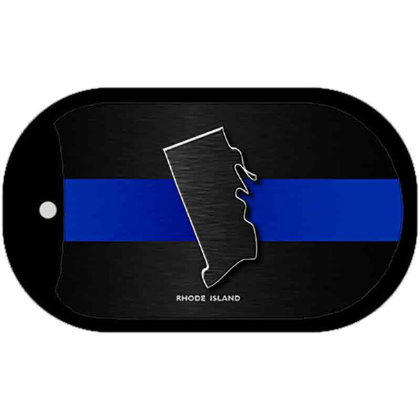 Rhode Island Thin Blue Line Novelty Wholesale Dog Tag Necklace