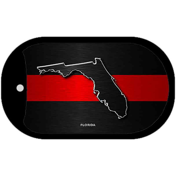 Florida Thin Red Line Novelty Wholesale Dog Tag Necklace