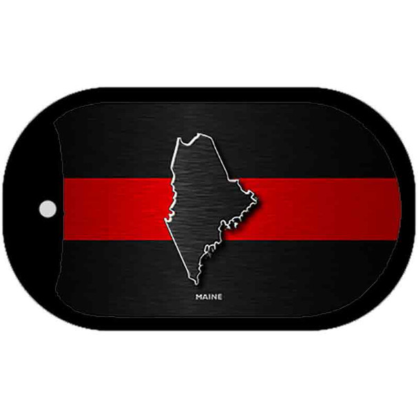 Maine Thin Red Line Novelty Wholesale Dog Tag Necklace