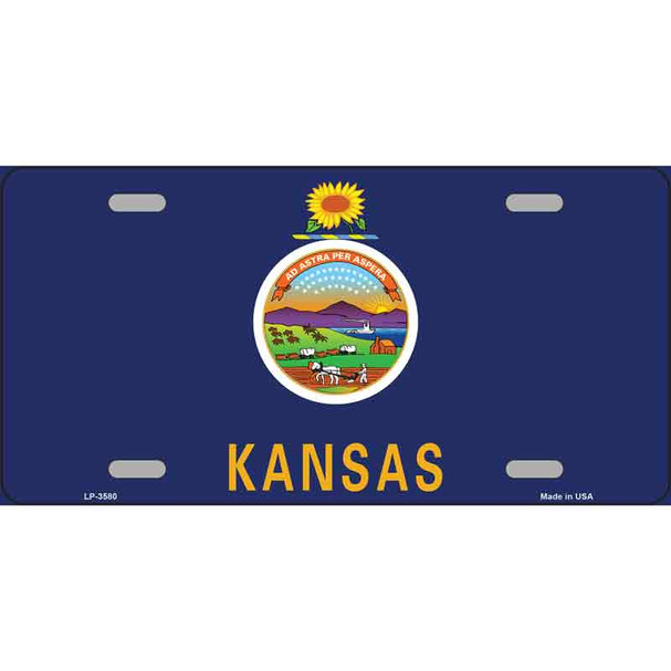 Kansas State Flag Wholesale Metal Novelty License Plate