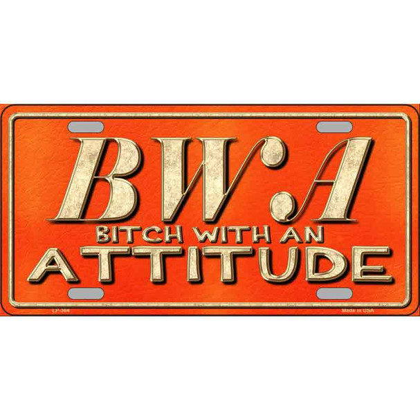 B.W.A. Wholesale Metal Novelty License Plate