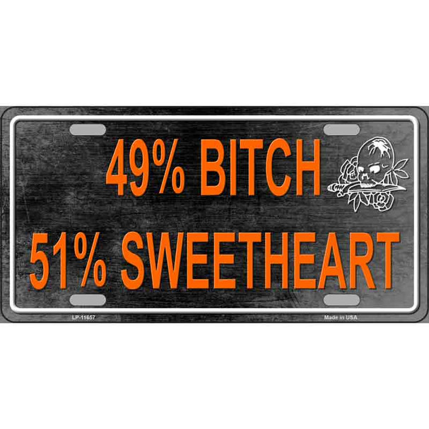 49 Percent Bitch 51 Percent Sweet Wholesale Novelty License Plate