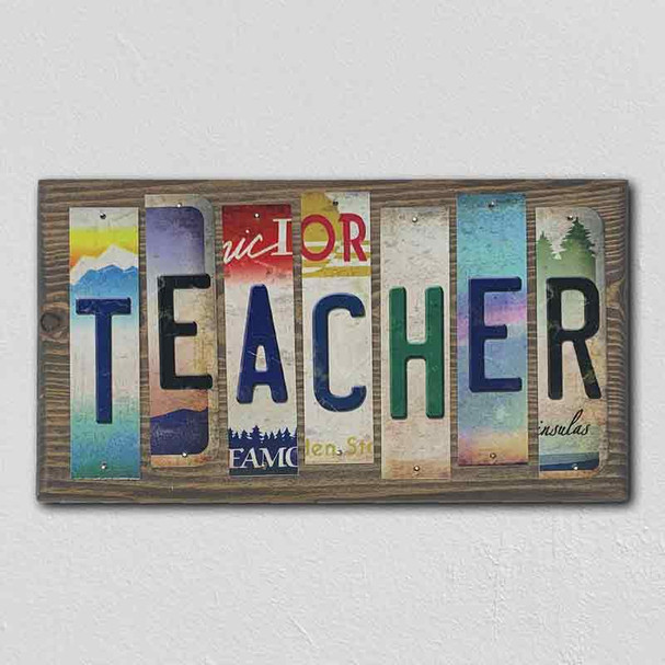 Teacher Wholesale Novelty License Plate Strips Wood Sign