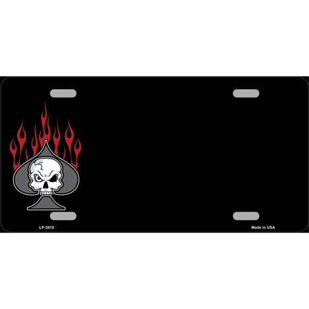 Flaming Spade Offset Wholesale Metal Novelty License Plate