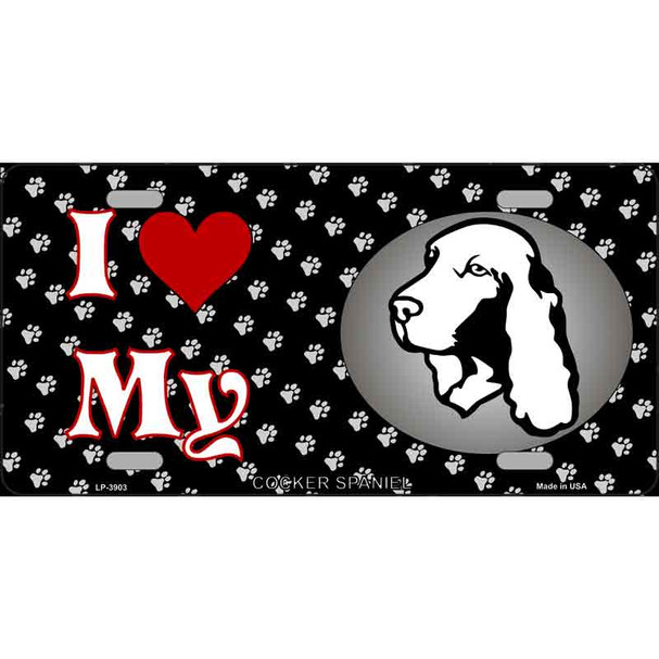 I Love My Cocker Spaniel Wholesale Metal Novelty License Plate