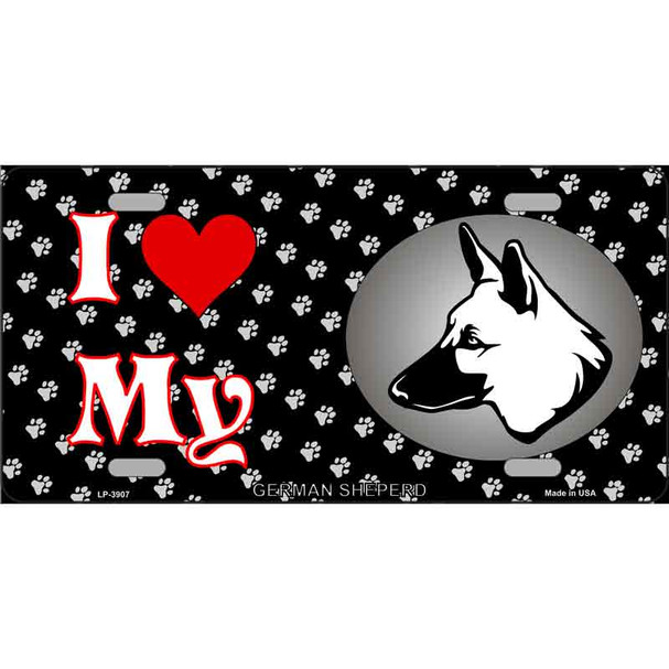 I Love My German Shepherd Wholesale Metal Novelty License Plate