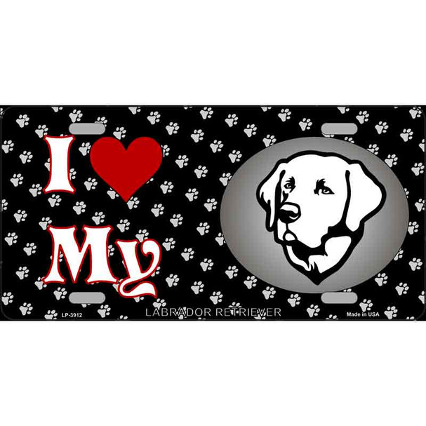 I Love My Labrador Retriever Wholesale Metal Novelty License Plate