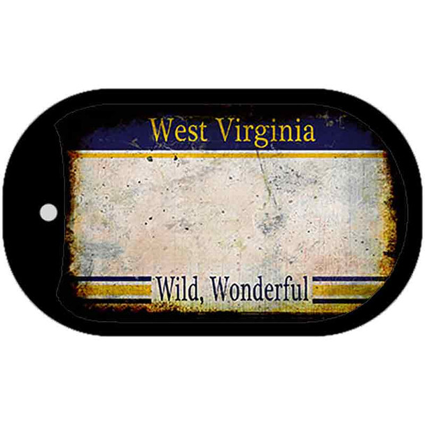 West Virginia Rusty Blank Wholesale Dog Tag Necklace