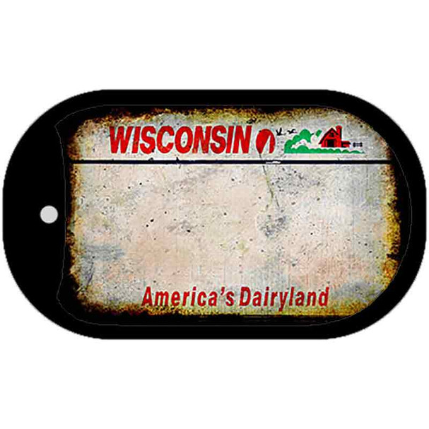 Wisconsin Rusty Blank Wholesale Dog Tag Necklace