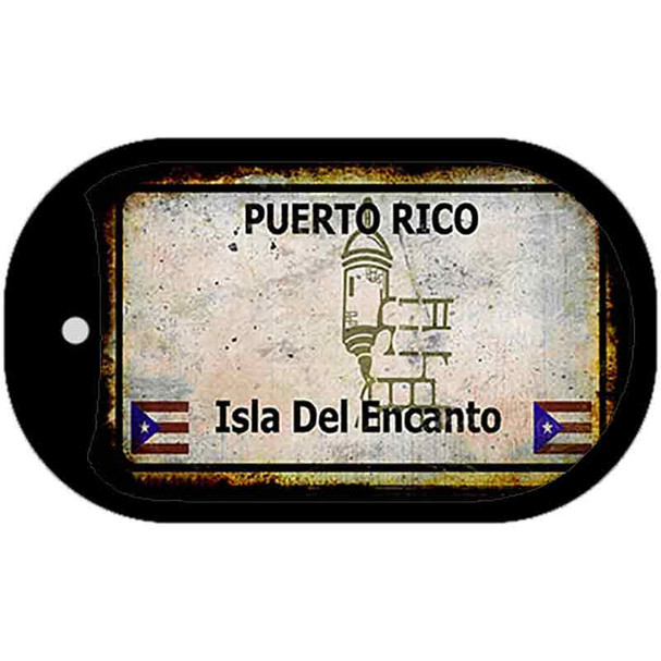 Puerto Rico Rusty Blank Wholesale Dog Tag Necklace