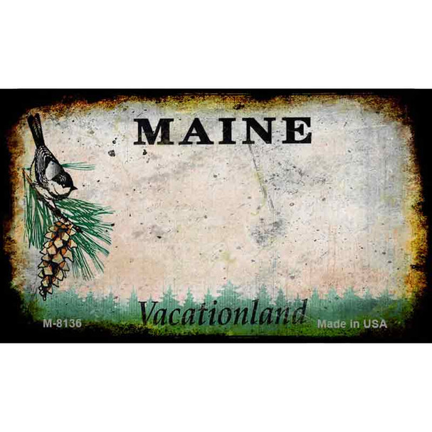 Maine Rusty Blank Background Wholesale Aluminum Magnet M-8136