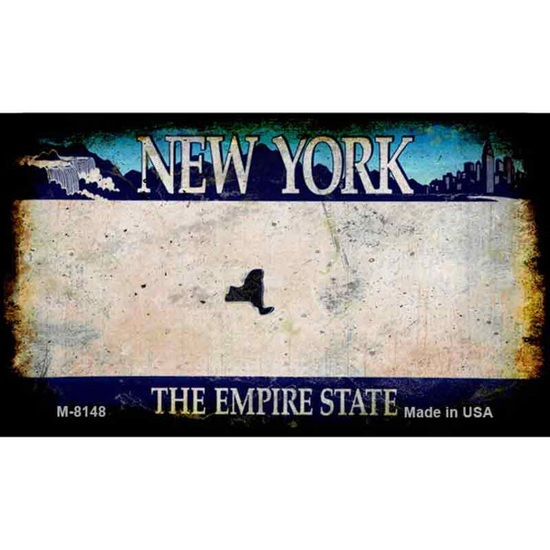 New York Rusty Blank Background Wholesale Aluminum Magnet M-8148