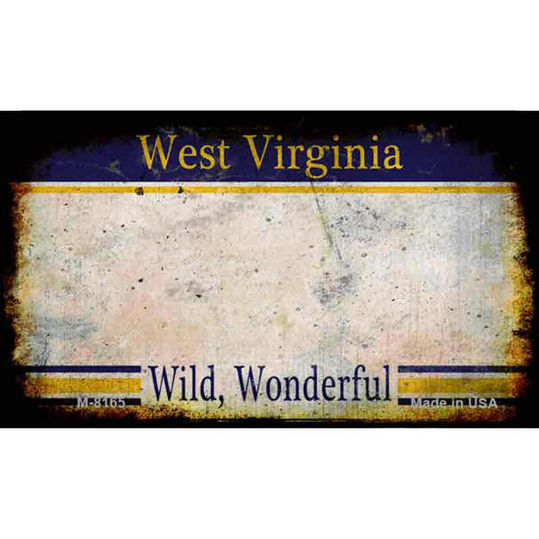 West Virginia Rusty Blank Background Wholesale Aluminum Magnet M-8165