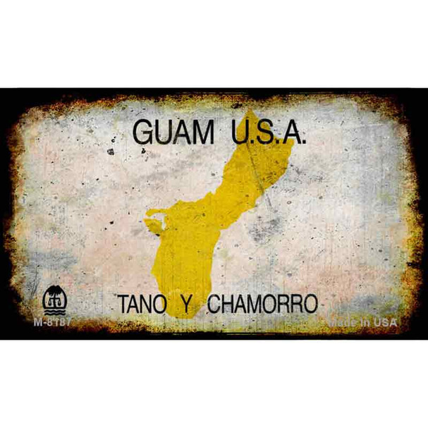 Guam Rusty Blank Background Wholesale Aluminum Magnet M-8187