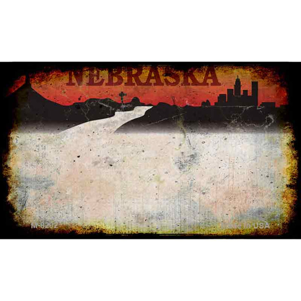 Nebraska Rusty Blank Background Wholesale Aluminum Magnet M-8202