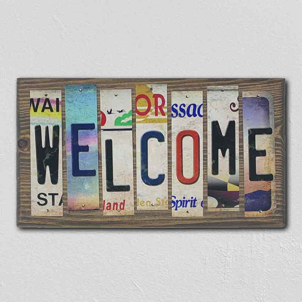 Welcome Wholesale Novelty License Plate Strips Wood Sign