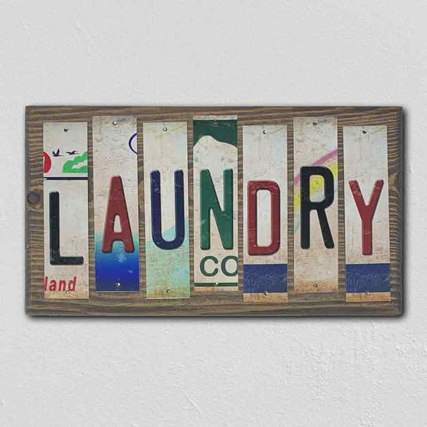 Laundry Wholesale Novelty License Plate Strips Wood Sign