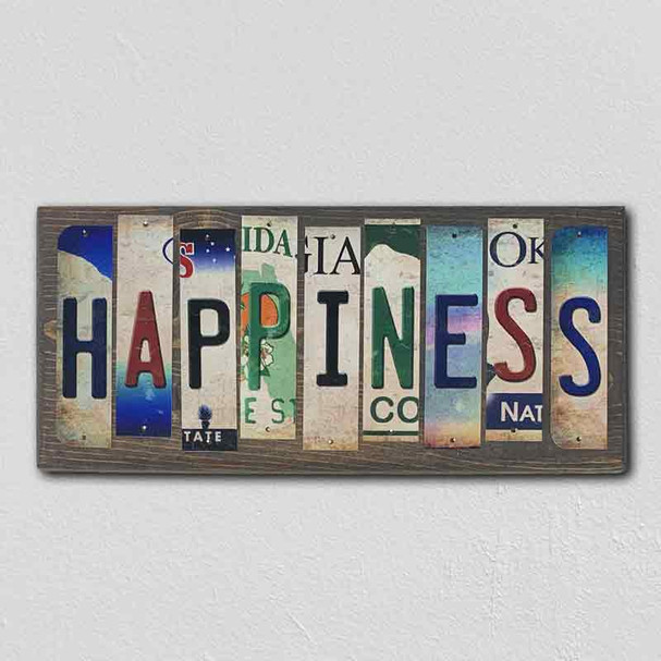 Happiness Wholesale Novelty License Plate Strips Wood Sign