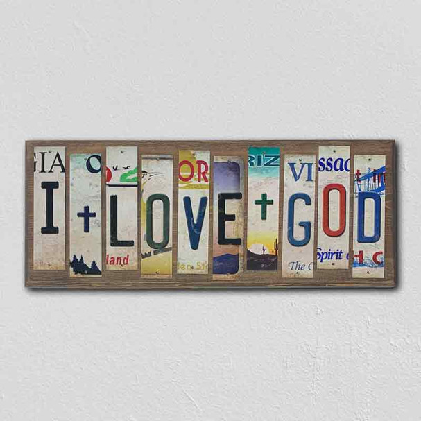 I Love God Wholesale Novelty License Plate Strips Wood Sign